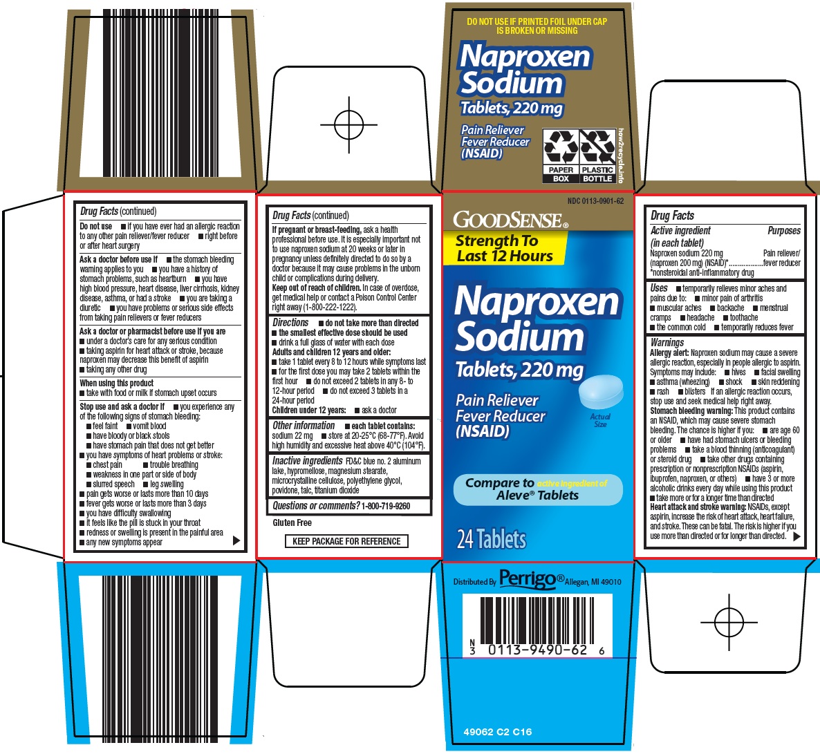 Pill image for Perrigo Naproxen Sodium Tablets, 220 Mg Drug Facts