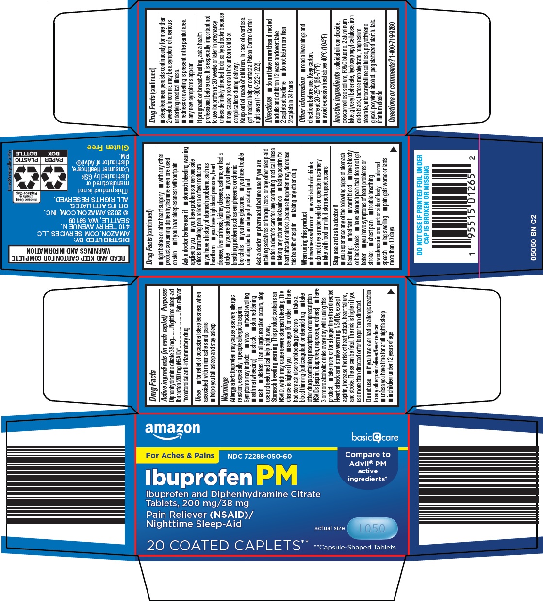 Pill image for Amazon Ibuprofen Pm Drug Facts