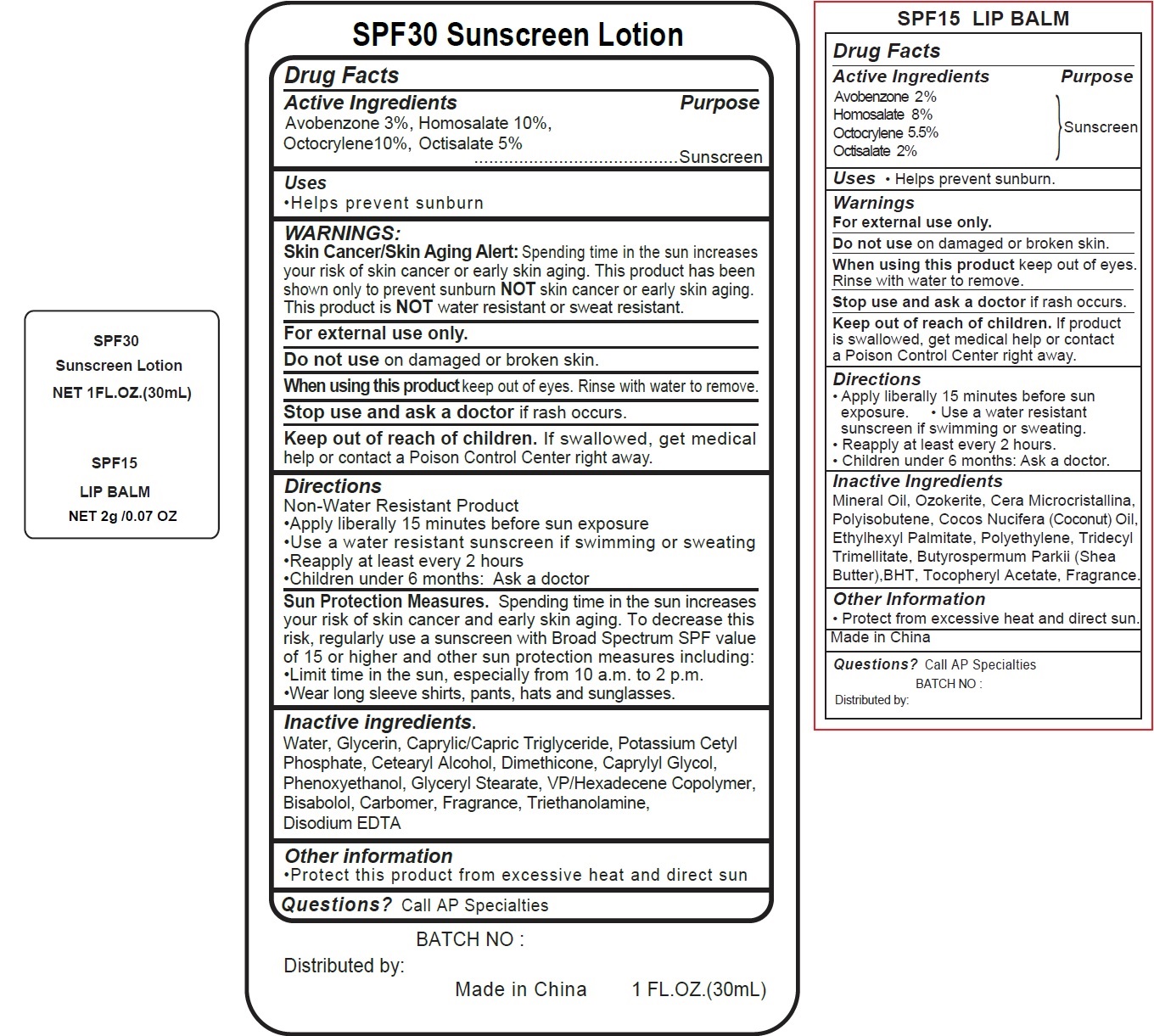 Pill image for Spf30 Sunscreen Lotion And Spf15 Lip Balm