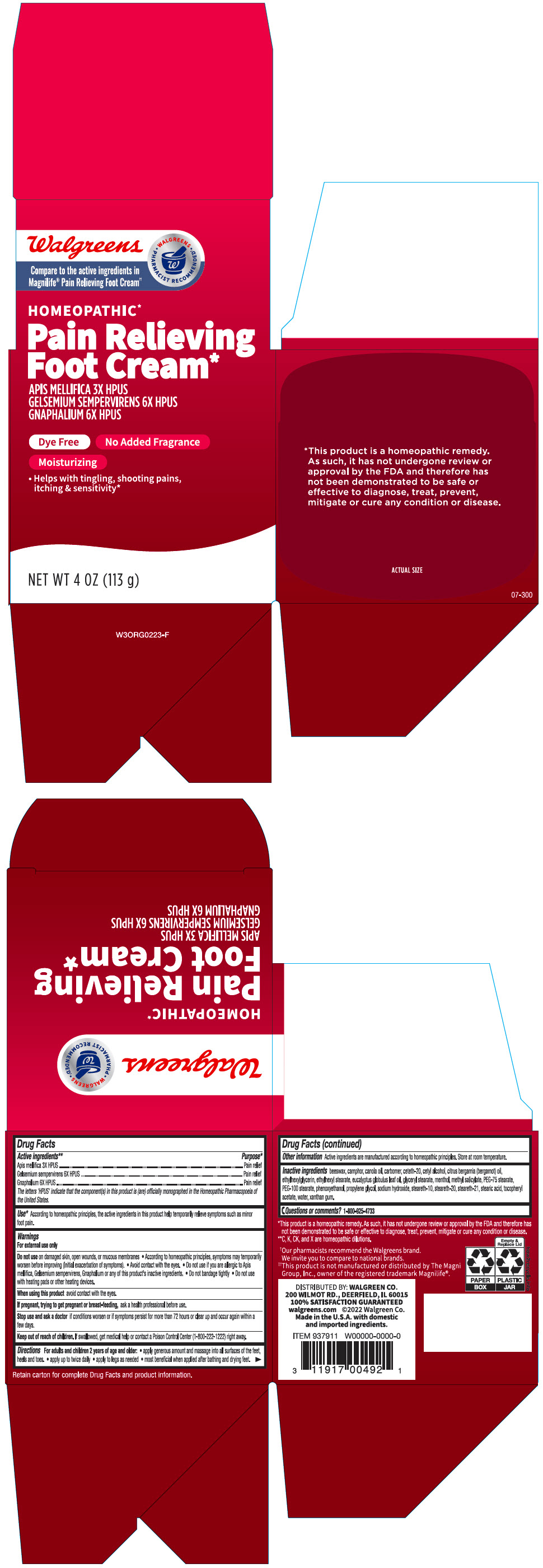 Pill image for Walgreens Pain Relieving Foot Cream