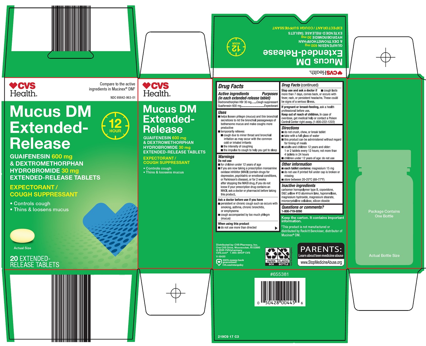 Pill image for Cvs Pharmacy, Inc. Mucus Dm Extended-release Drug Facts