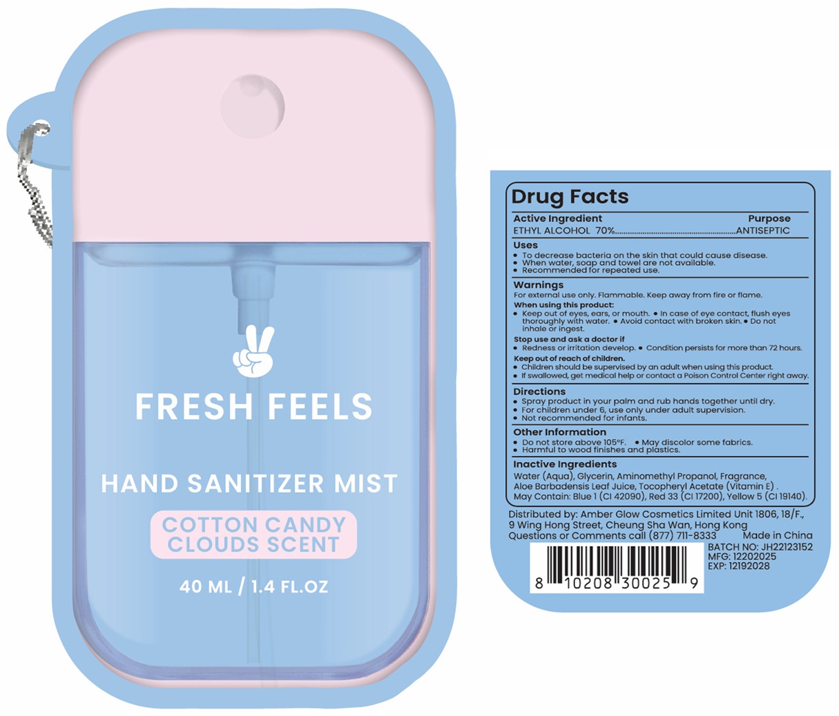Pill image for Fresh Feels Hand Sanitizer Mist Cotton Candy Clouds Scent
