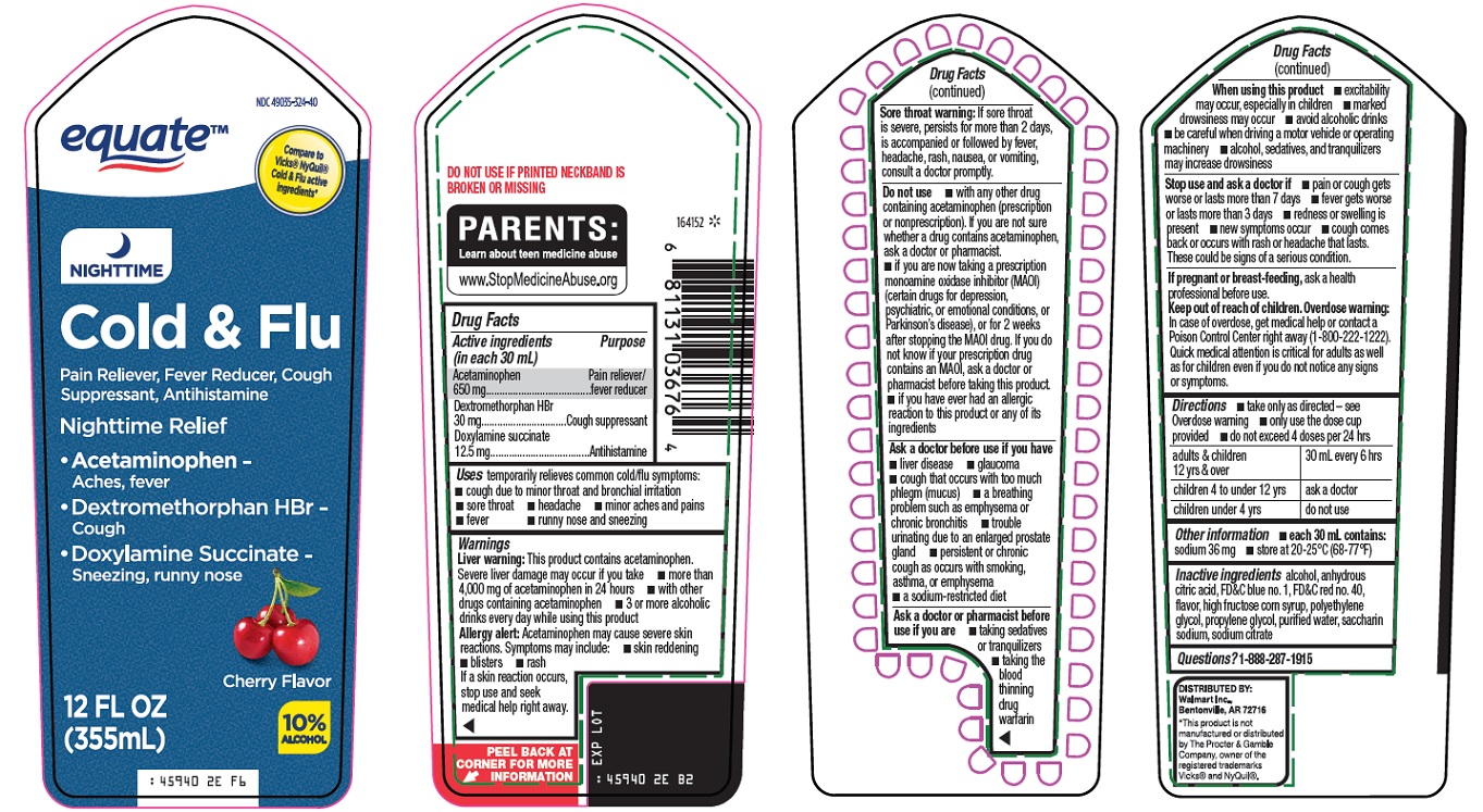 Pill image for Wal-mart Nighttime Cold & Flu Drug Facts