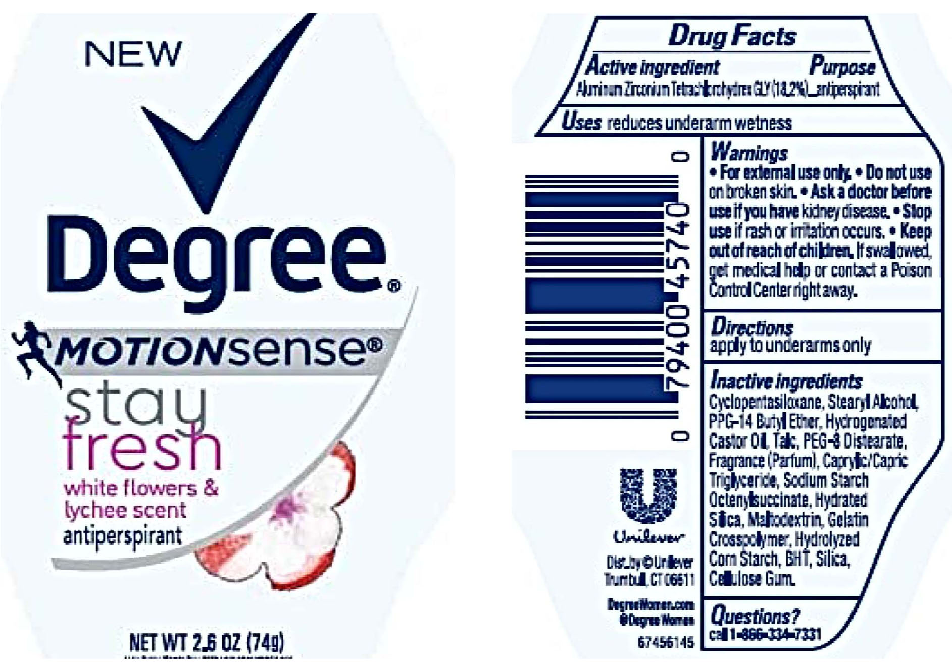 Pill image for Degree Motionsense White Flowers And Lychee Scent Antiperspirant