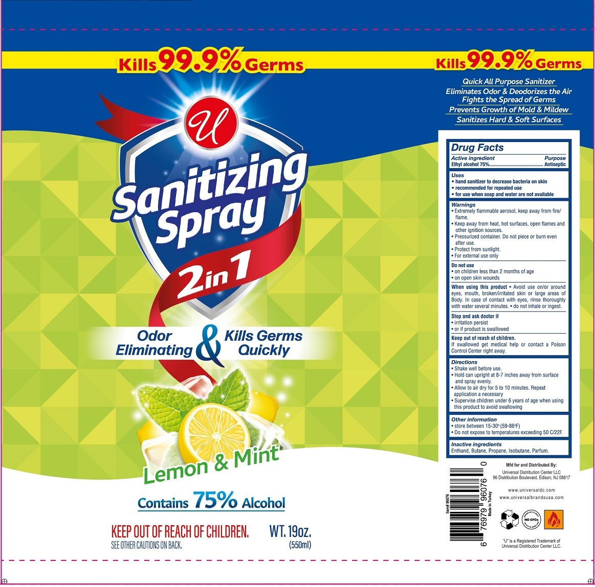 Pill image for Universal Sanitizing Spray Lemon & Mint