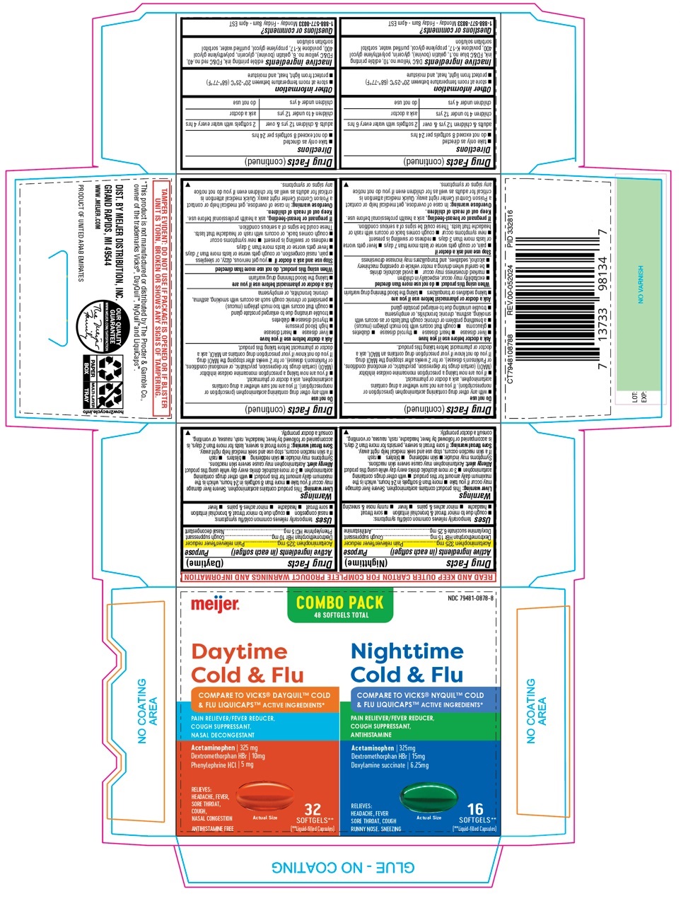 Pill image for Meijer Daytime And Nighttime Cold & Flu Softgel