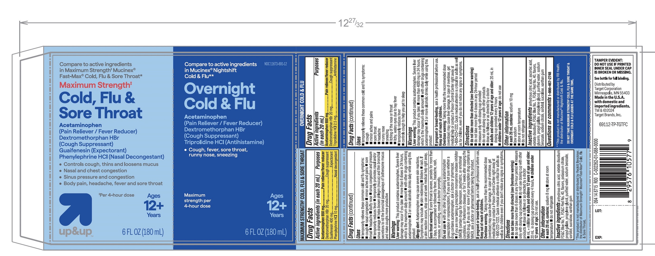 Pill image for maximum strength cold, flu & sore throat and overnight cold & flu value pack