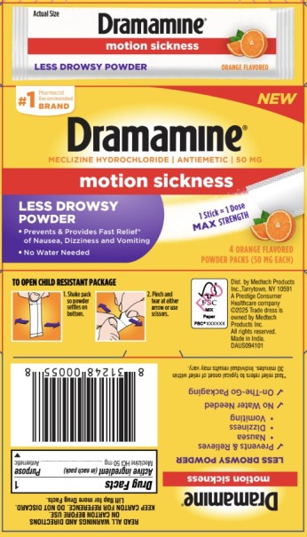 Pill image for Dramamine Less Drowsy Powder Orange