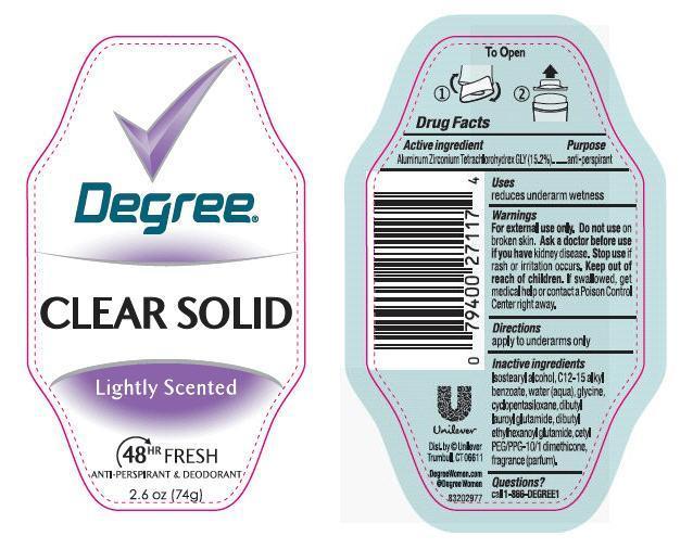 Pill image for degree clear solid lightly scented antiperspirant deodorant