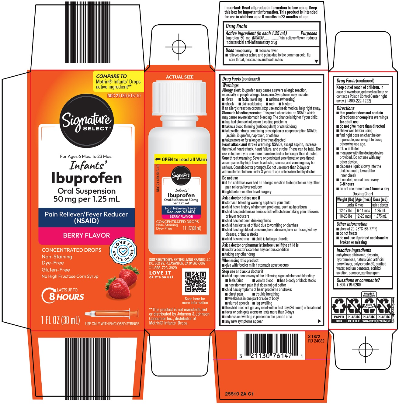 Pill image for Better Living Brands Llc Infants’ Ibuprofen Drug Facts