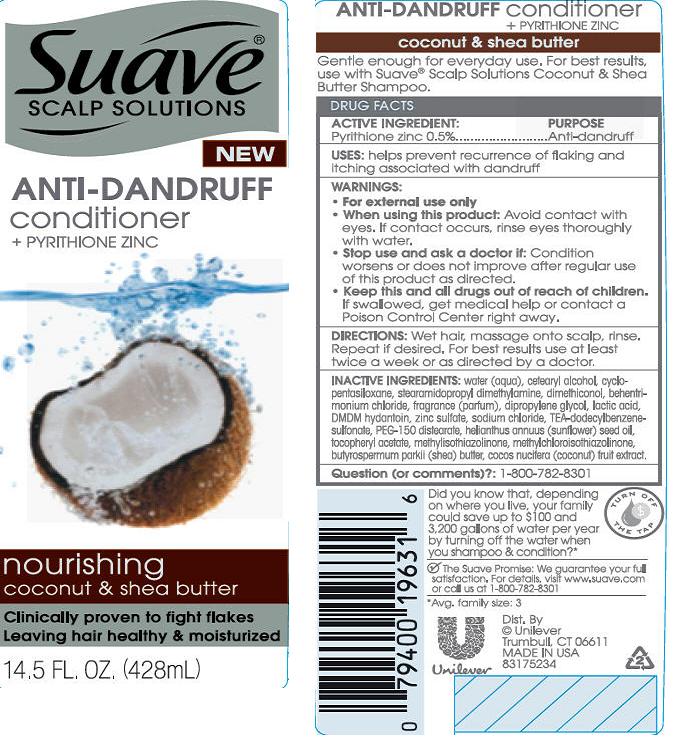 Pill image for Suave Nourishing Coconut And Shea Butter Anti Dandruff Conditioner Pdp And Drug Facts Box