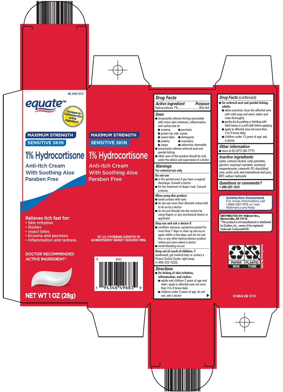 Pill image for Wal-mart 1% Hydrocortisone Drug Facts