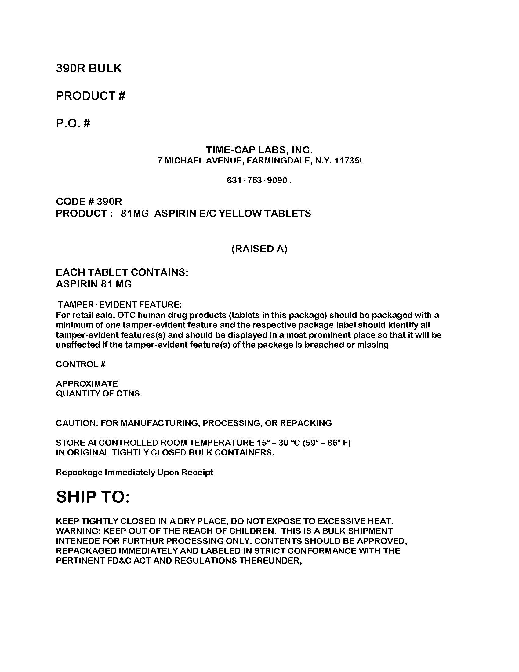Pill image for 49483-390 Asa 81 Mg
