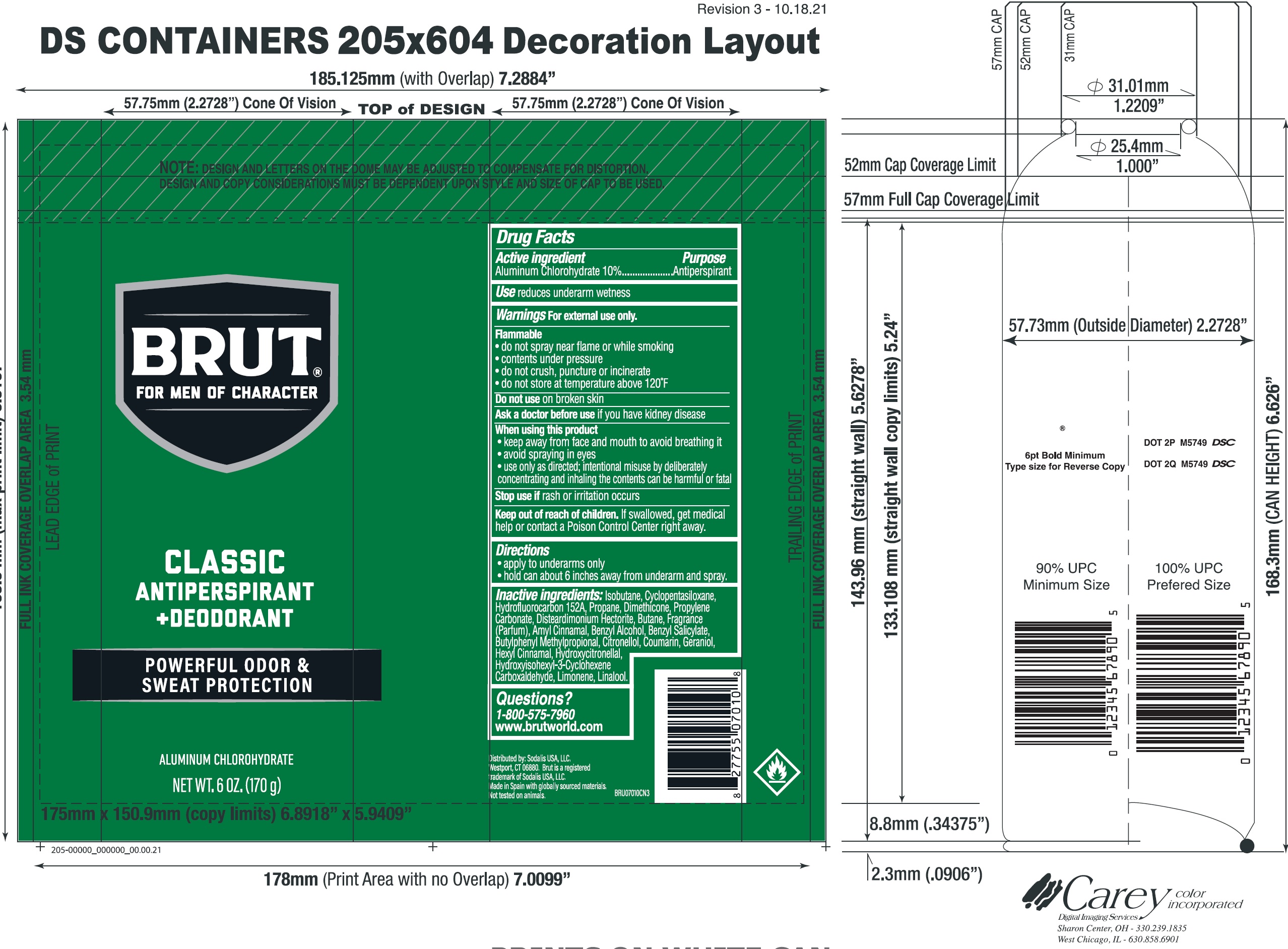 Pill image for Brut Classic Aerosol Antiperspirant And Deodorant