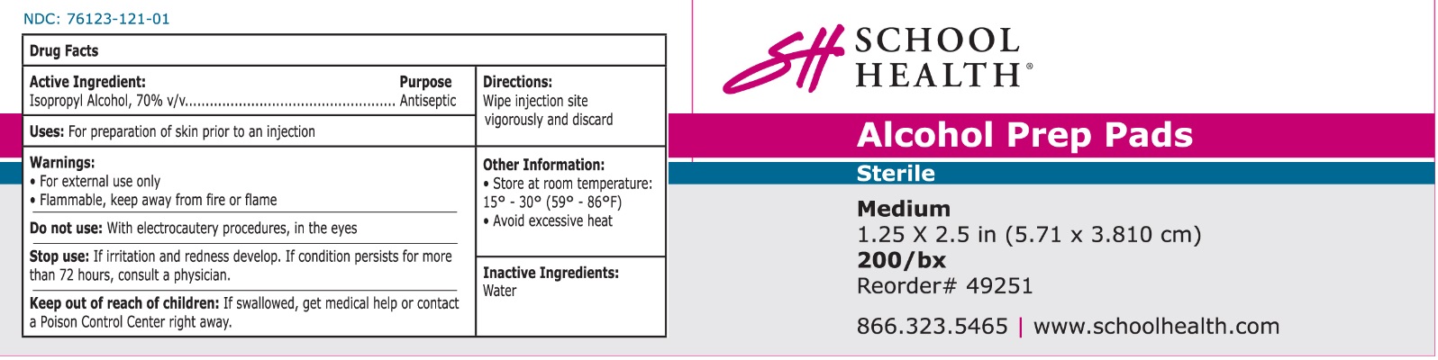 Pill image for school health alcohol prep pad