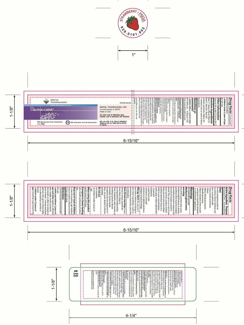 Pill image for Alpha-caine Drug Facts, Strawberry
