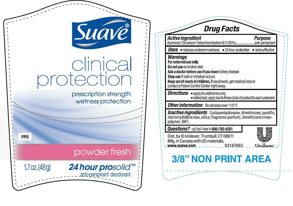 Pill image for Suave Clinical Protection Powder Fresh Antiperspirant Deodorant