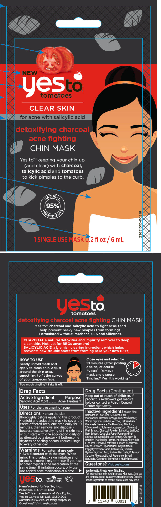 Pill image for Yes To™ Tomatoes Detoxifying Charcoal Acne Fighting Chin Mask