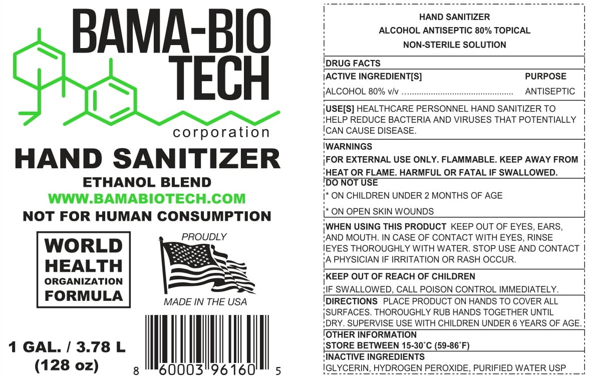Pill image for bama-bio tech hand sanitizer 80% ethanol unscented
