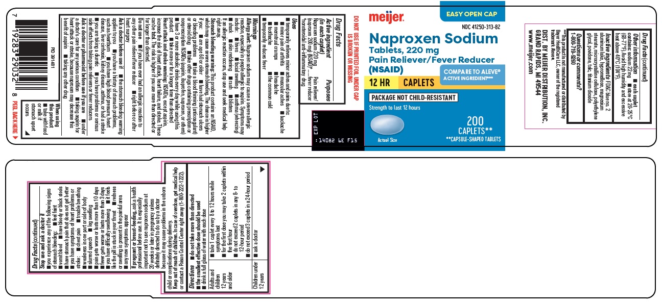 Pill image for Meijer Distribution, Inc. Naproxen Sodium Tablets, 220 Mg Drug Facts