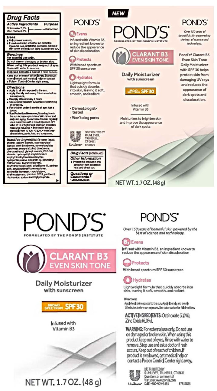 Pill image for pond's clarant b3 even skin tone daily moisturizer with sunscreen spf 30