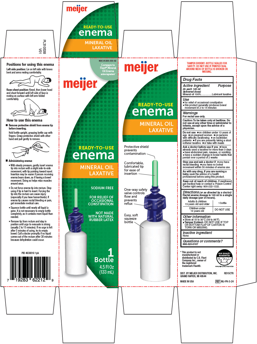 Pill image for Meijer Distribution, Inc. Enema Drug Facts