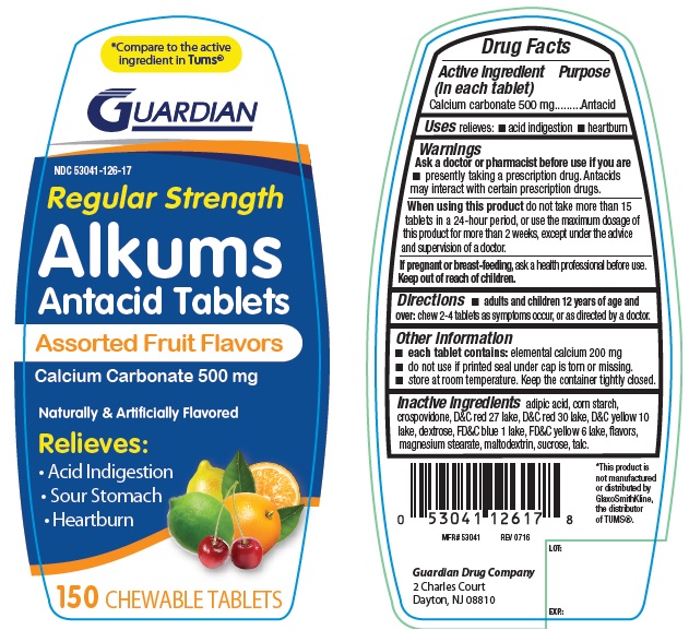 Pill image for Alkums Regular Strength Antacid Assorted Fruit Tablets