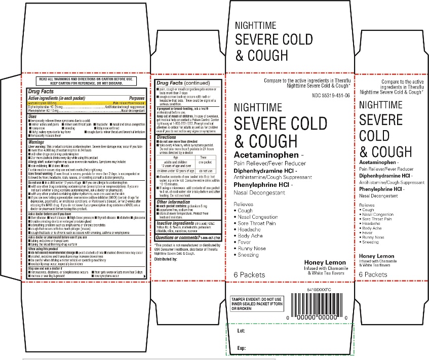 Pill image for Nighttime Severe Cold & Cough Honey Lemon Infused With Chamomile & White Tea Flavors 6 Packets