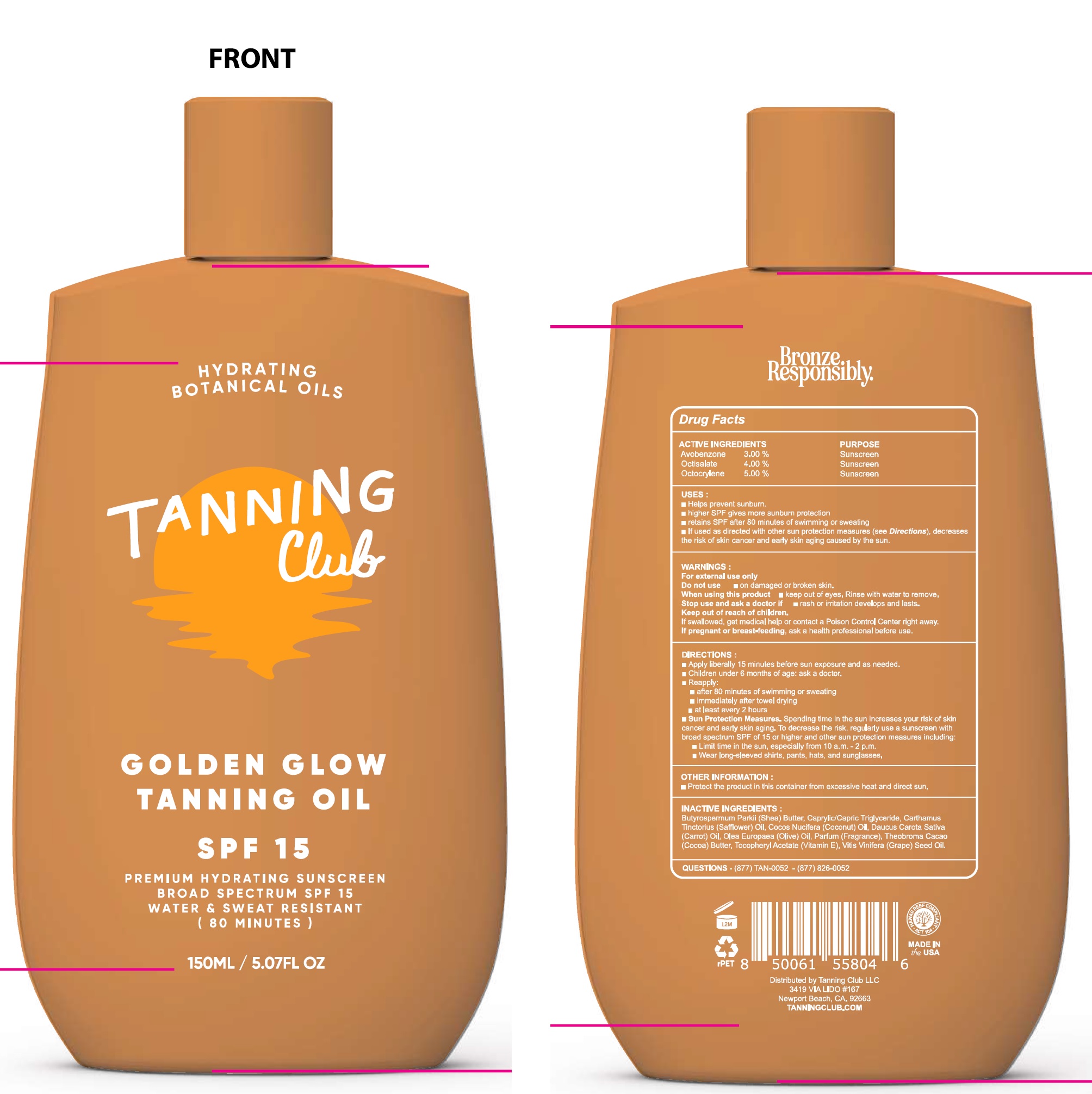 Pill image for Tanning Club Golden Glow Tanning Oil Spf-15