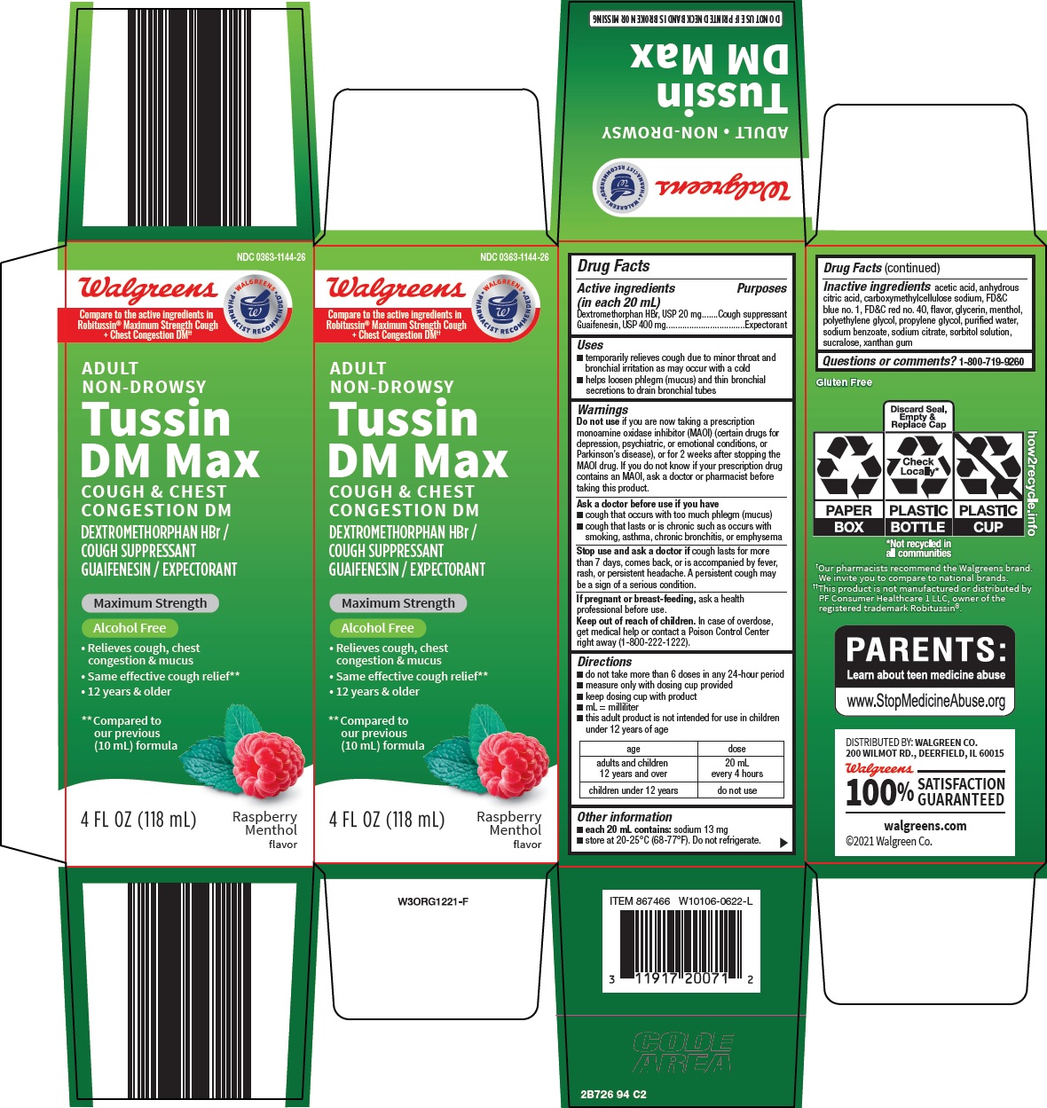 Pill image for Walgreen Co. Tussin Dm Max Drug Facts