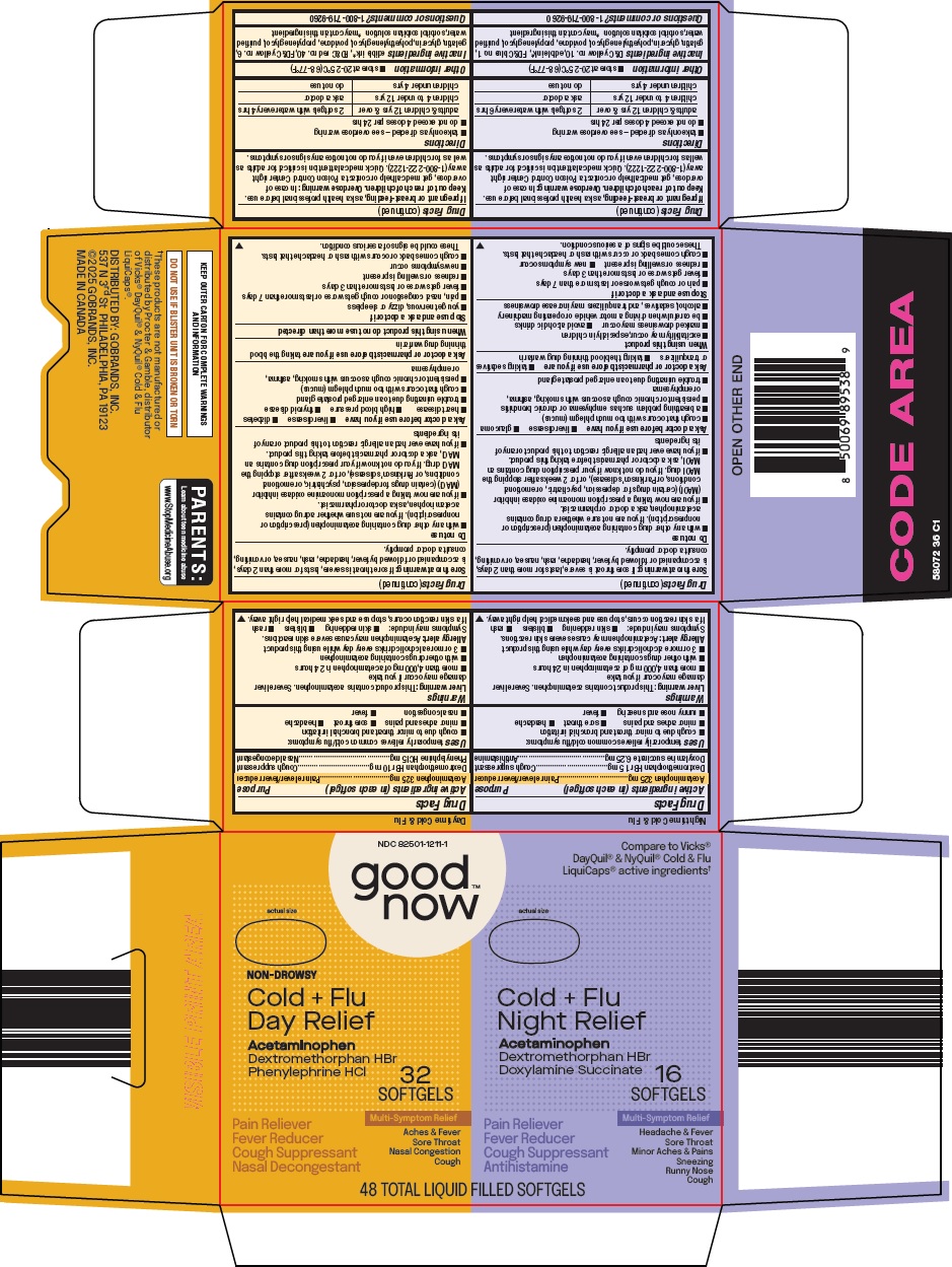 Pill image for Gobrands, Inc. Cold + Flu Day Relief Cold + Flu Night Relief Drug Facts
