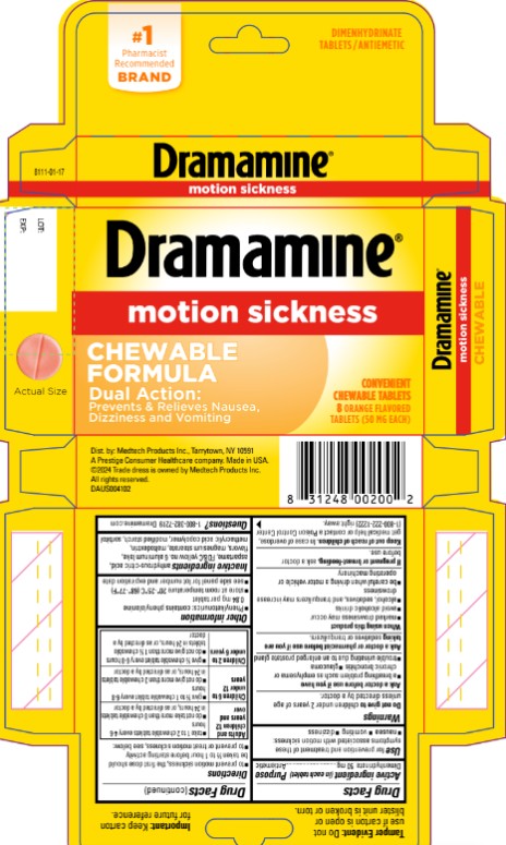 Pill image for Dramamine Chewable Orange