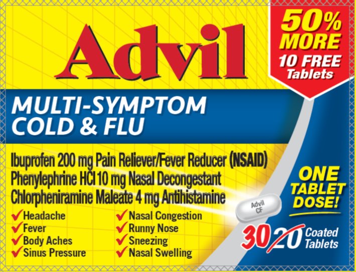Pill image for Advil Multisymptom Cold And Flu Ndc 0573-0190
