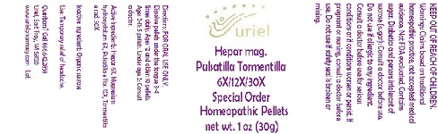 Pill image for hepar mag. pulsatilla tormentilla 6/12/30 special order