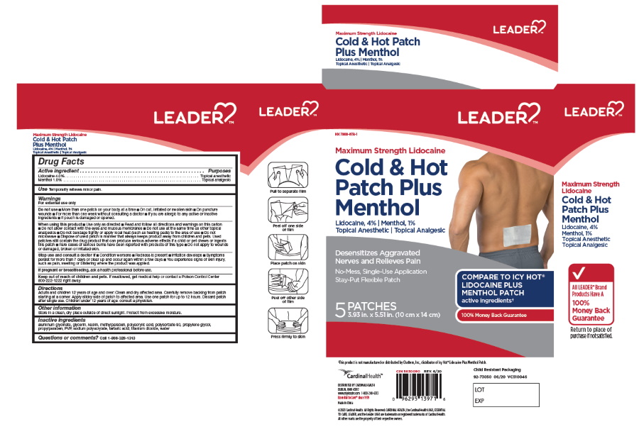 Pill image for Leader Cold And Heat Lidocaine Patch Plus Menthol