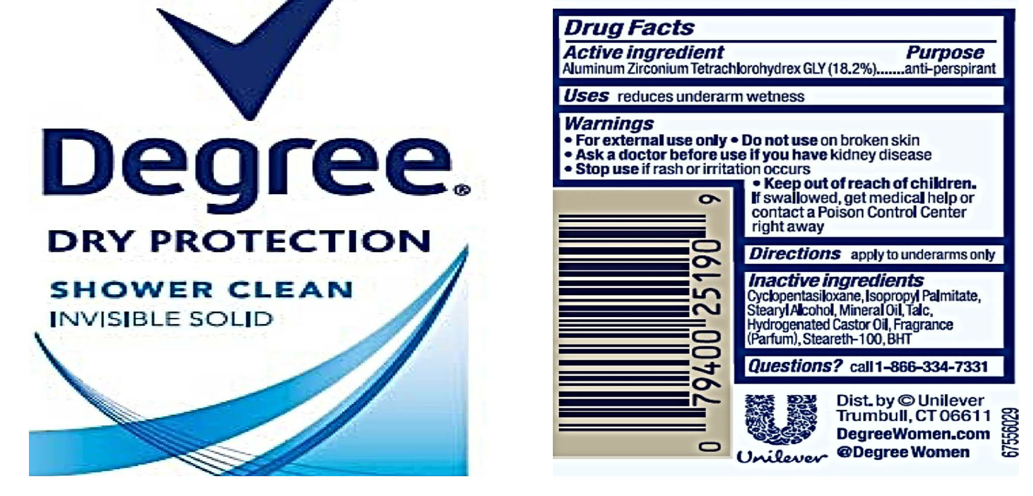 Pill image for Degree Dry Protection Shower Clean Invisible Solid Antiperspirant & Deodorant