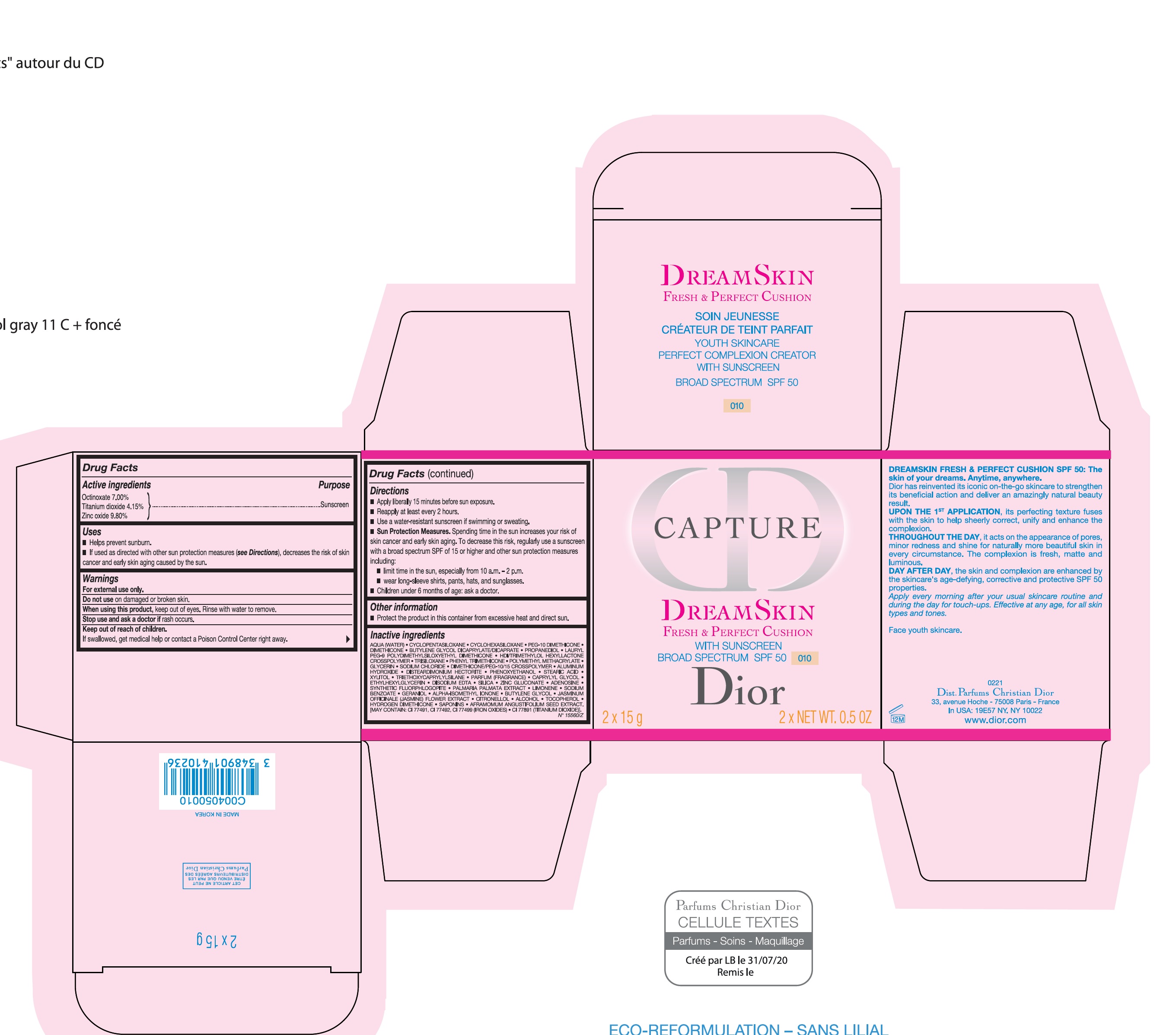 Pill image for Capture Dreamskin Fresh & Perfect Cushion With Sunscreen Broad Spectrum Spf 50 010