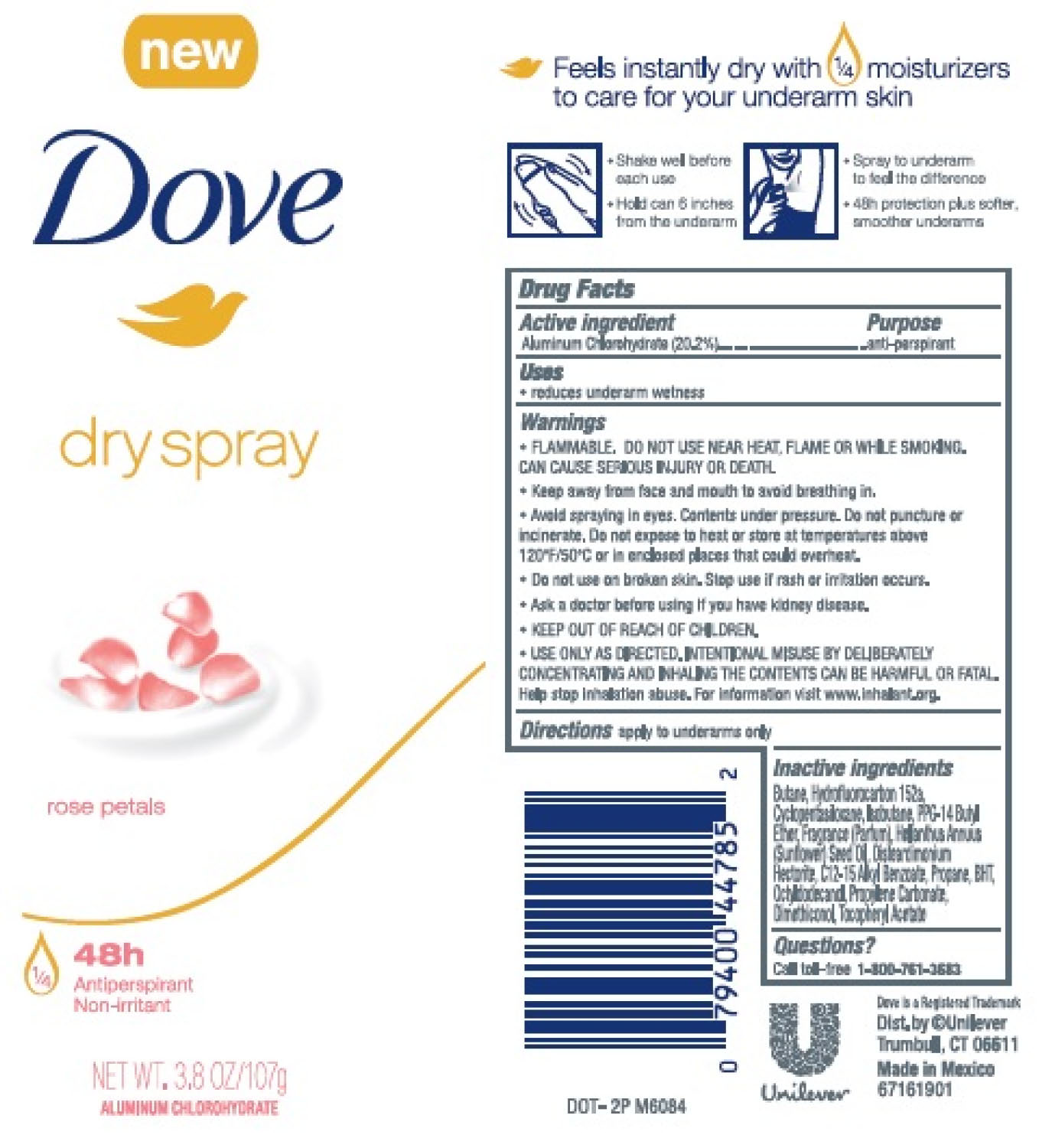 Pill image for Dove Rose Petals Dry Spray 48h Antiperspirant
