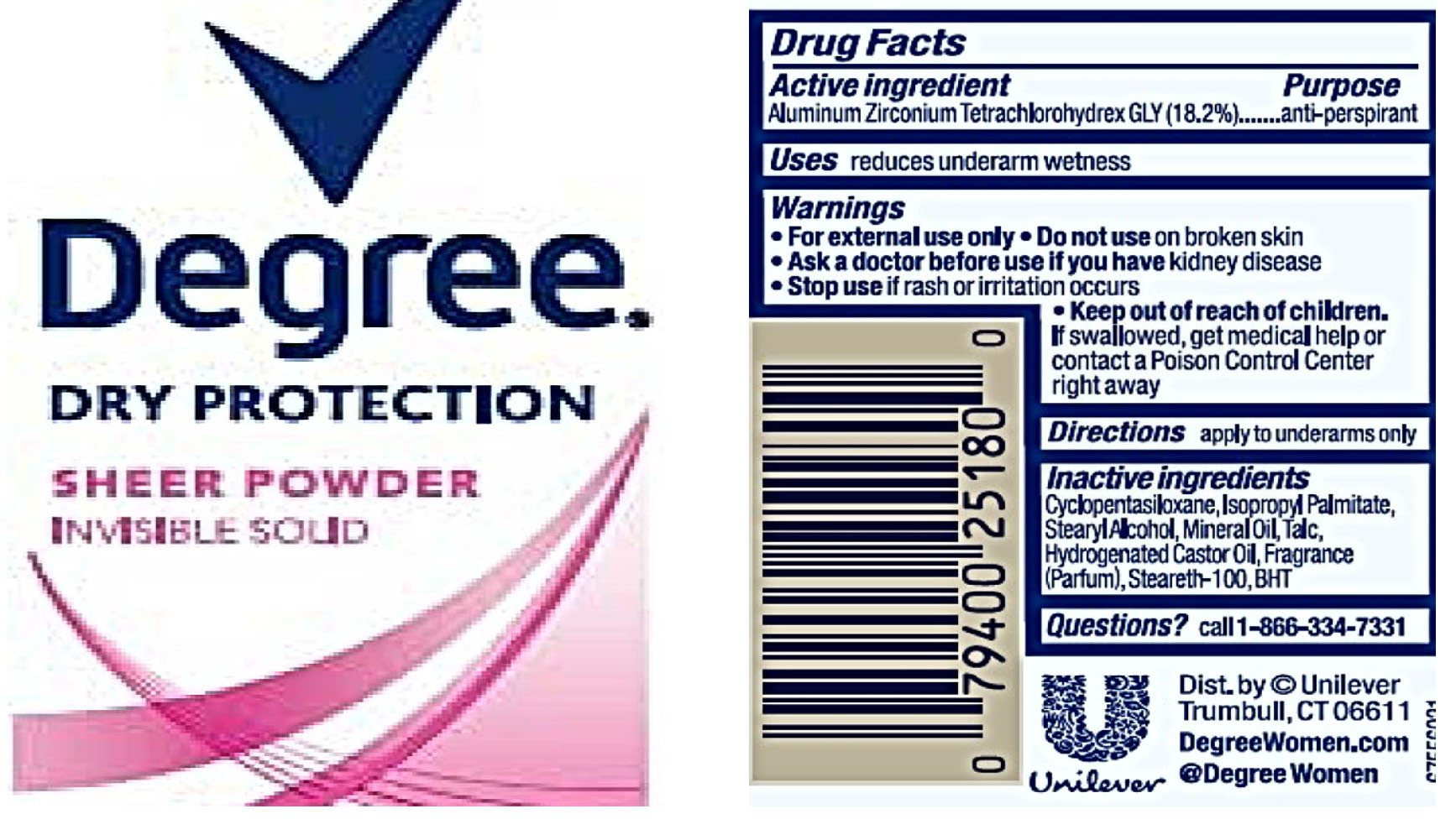 Pill image for Degree Dry Protection Sheer Powder Invisible Solid Antiperspirant & Deodorant