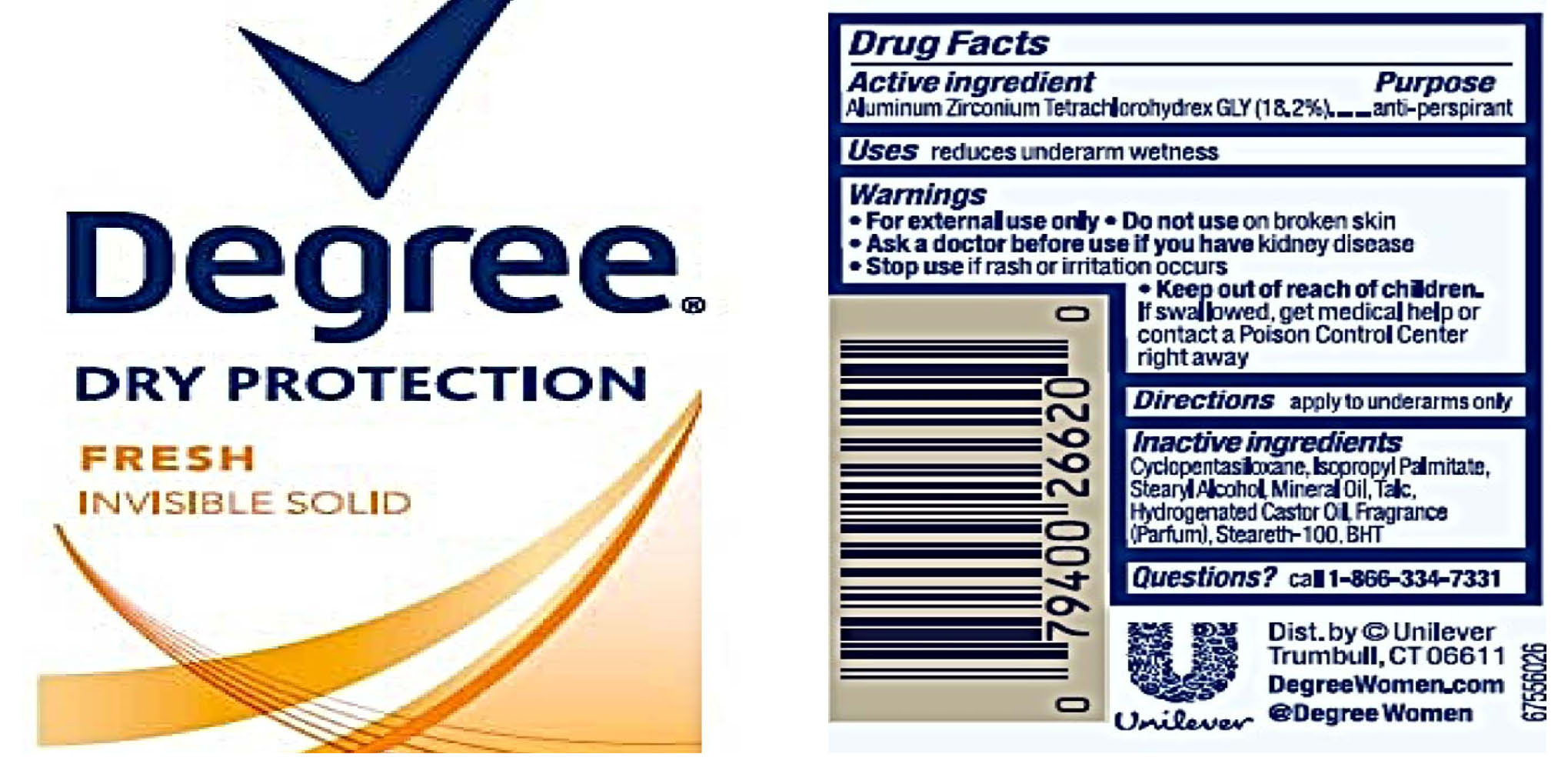 Pill image for Degree Dry Protection Fresh Invisible Solid Antiperspirant & Deodorant