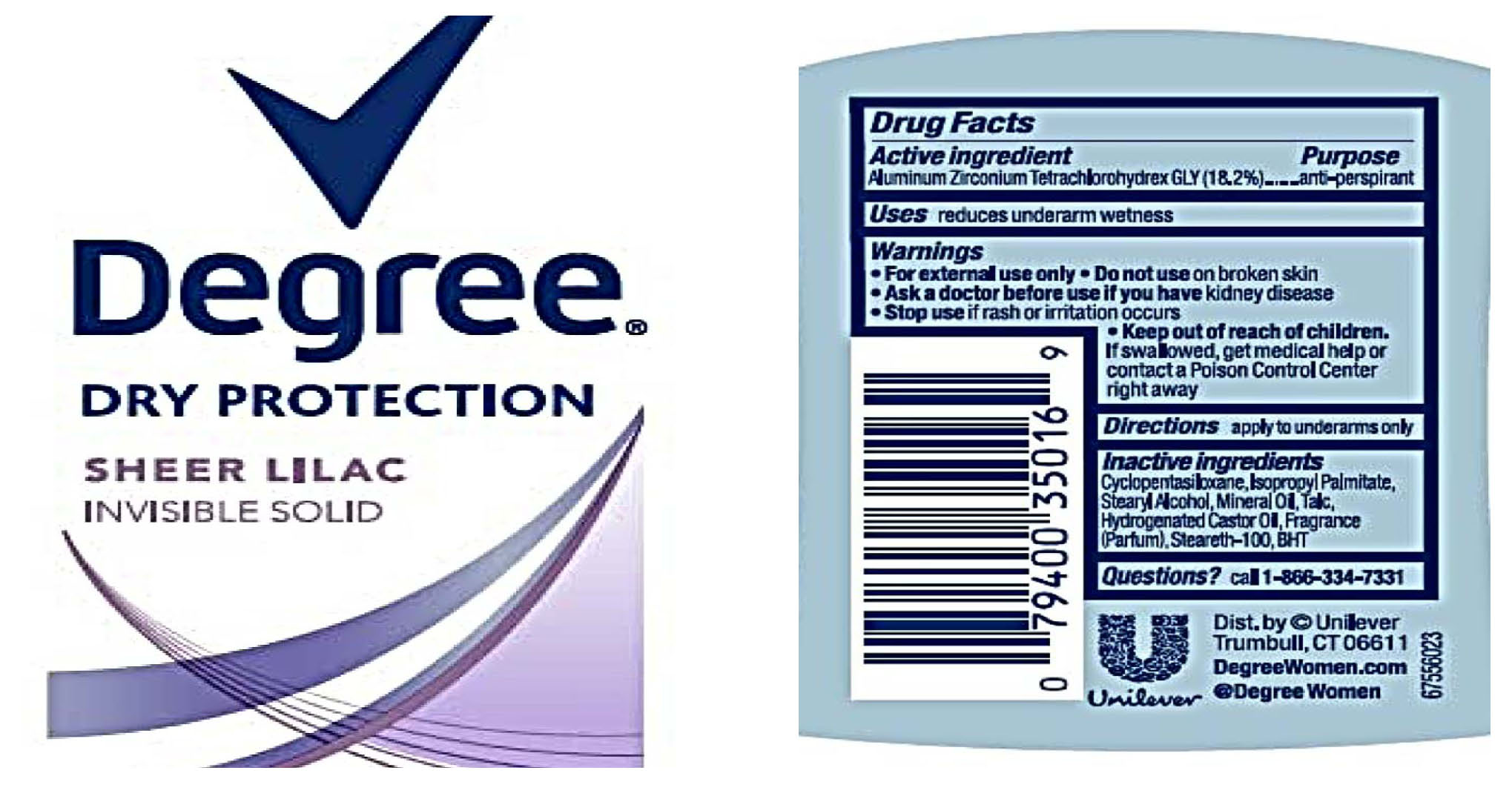 Pill image for Degree Dry Protection Sheer Lilac Invisible Solid Antiperspirant & Deodorant