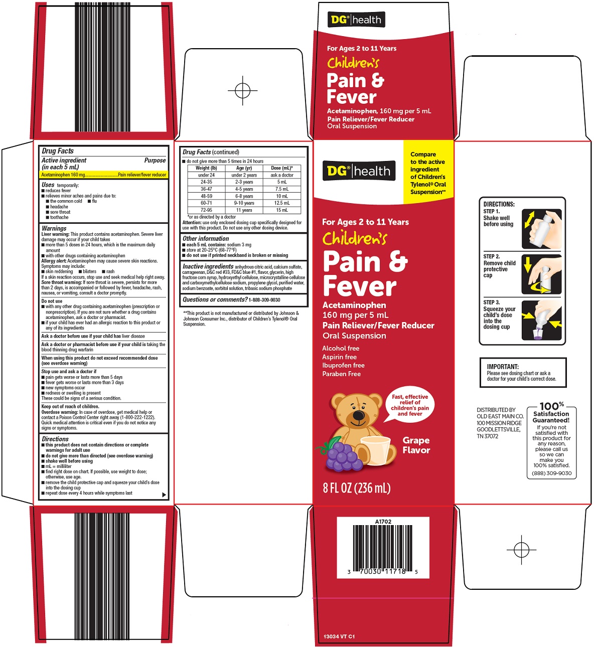 Pill image for Dolgencorp, Llc Children’s Pain & Fever Drug Facts