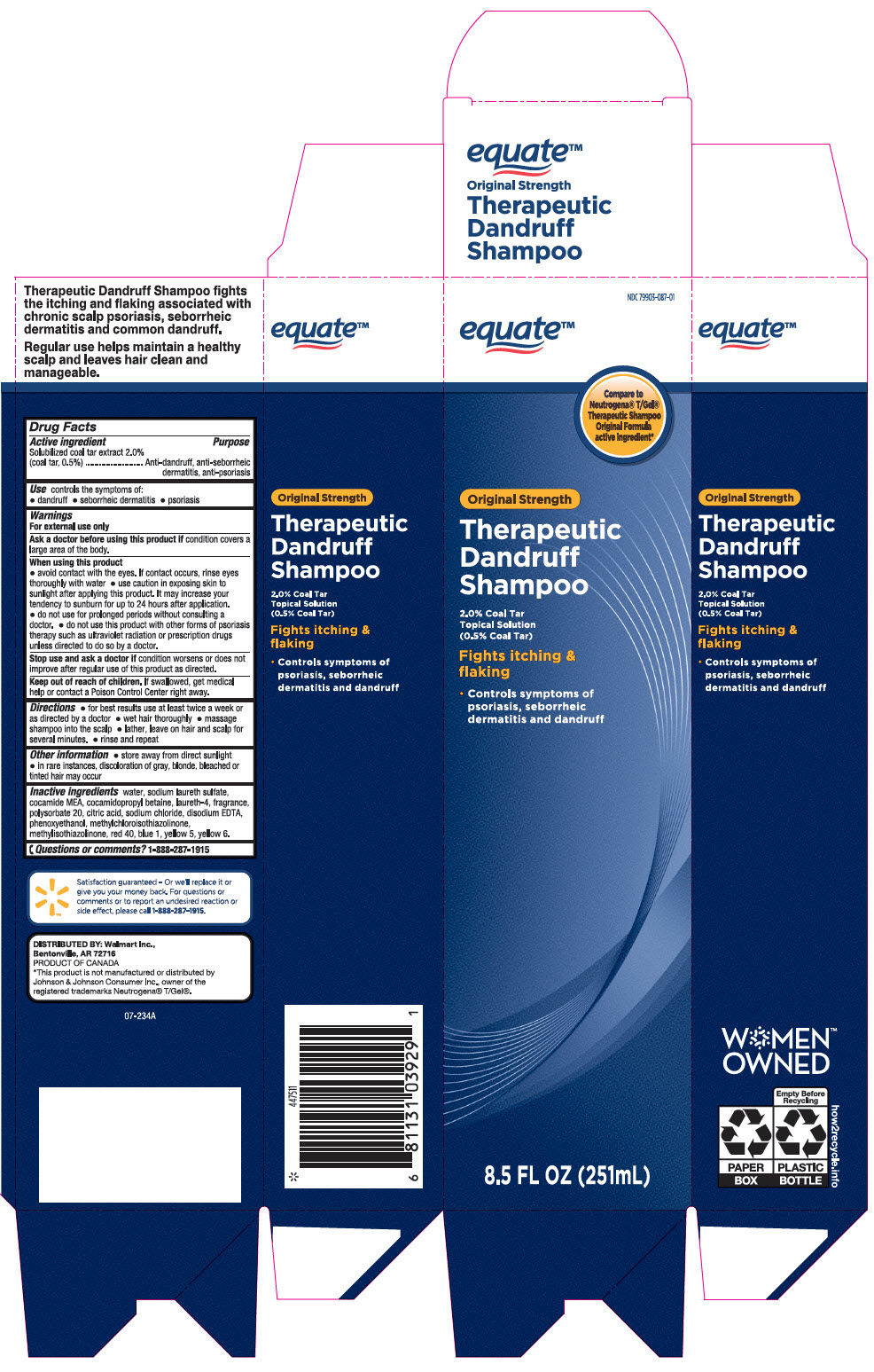 Pill image for Equate™ Therapeutic Dandruff Shampoo- Original Strength