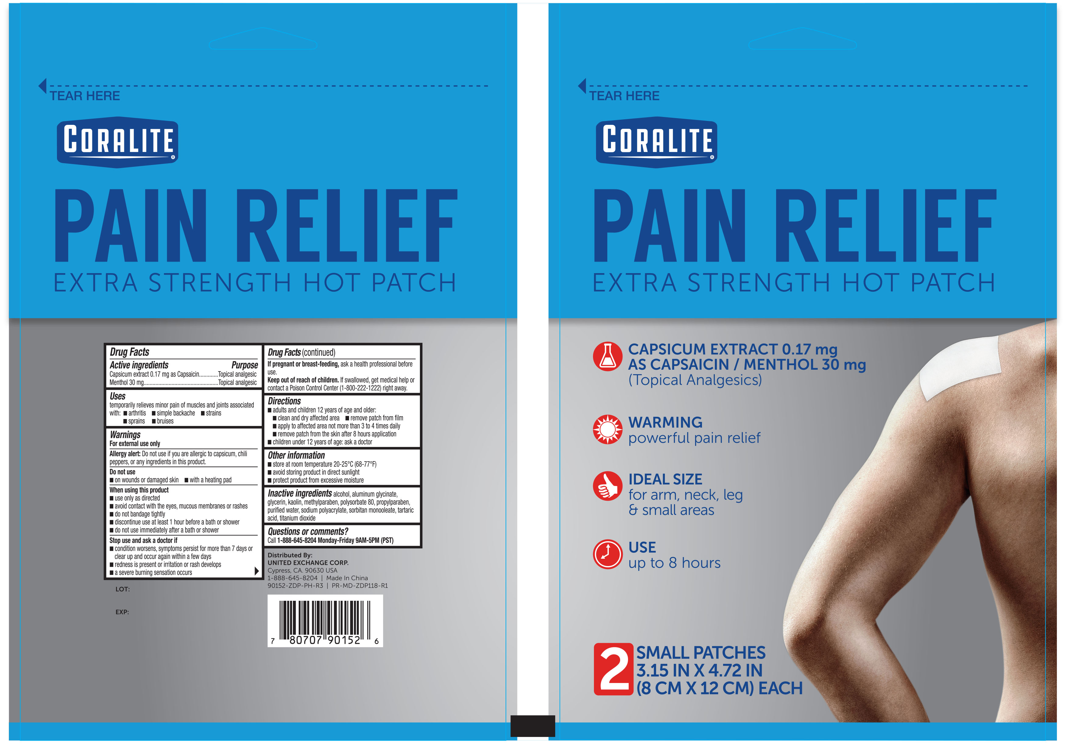 Pill image for Coralite Pain Relief Extra Strength Hot Patch 2ct 90152 (90152, 2021)