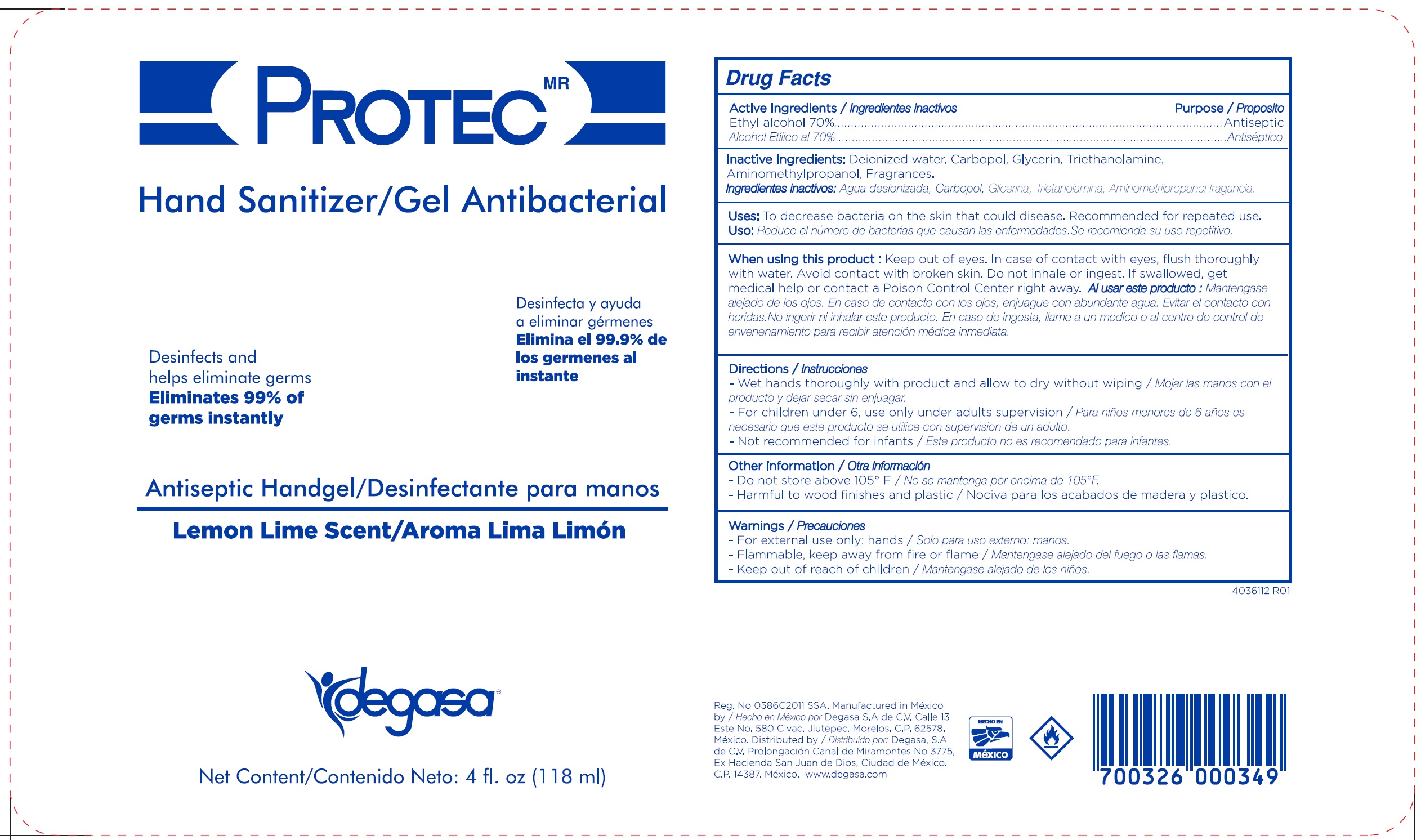 Pill image for Protec Hand Sani/gel Antibacterial