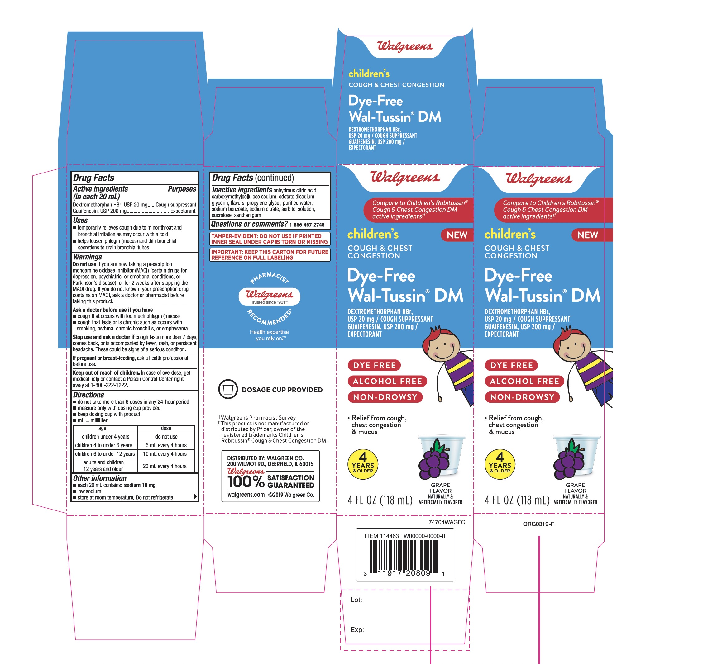 Pill image for Walgreens Children’s Cough& Chest Congestion Grape Flavor
