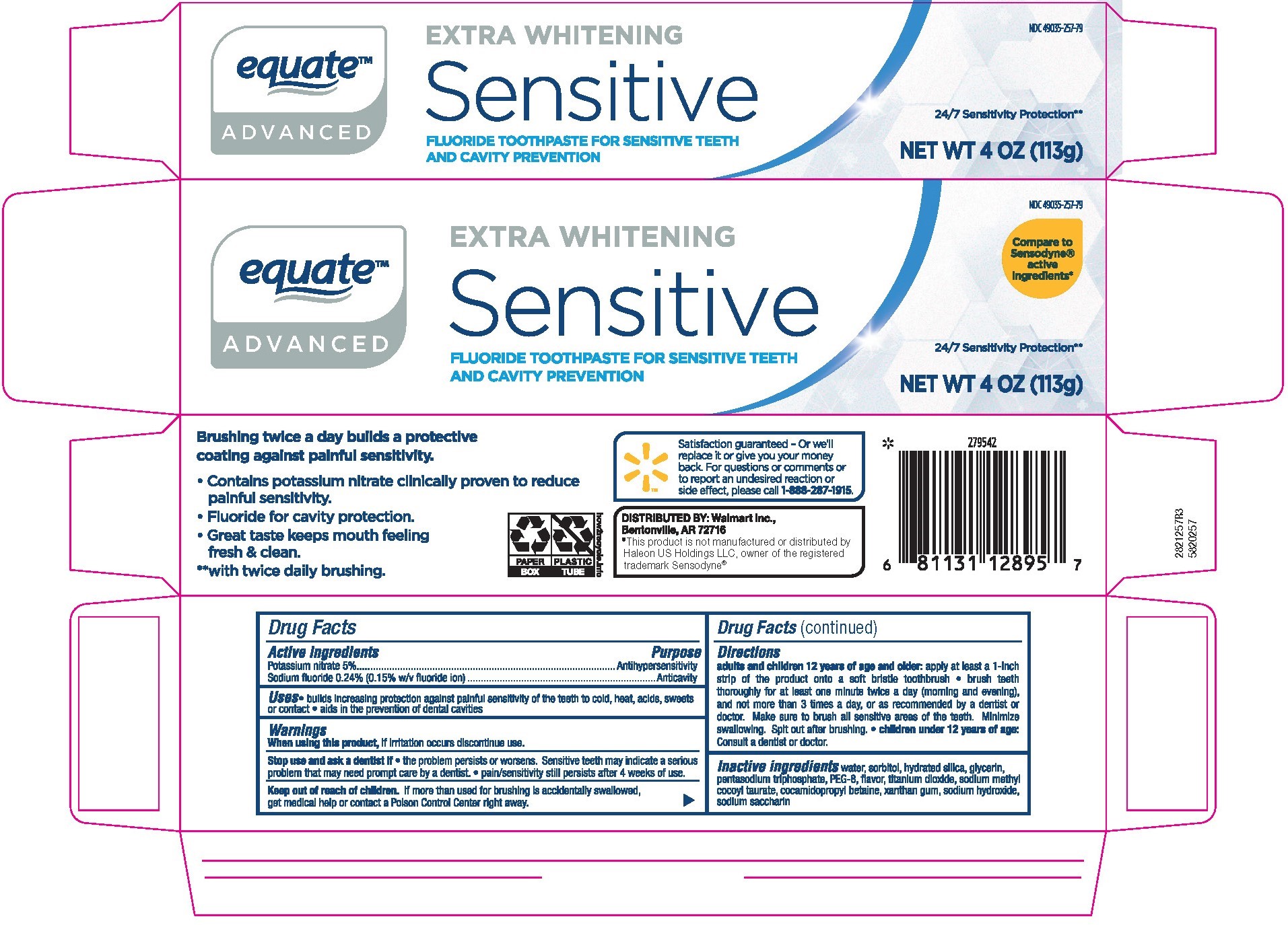 Pill image for 5820257 Equate Sensitive Toothpaste With Fluoride