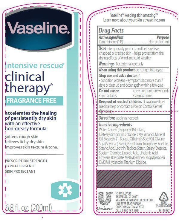 Pill image for Vaseline Intensive Rescue Clinical Therapy Fragrance Free Lotion