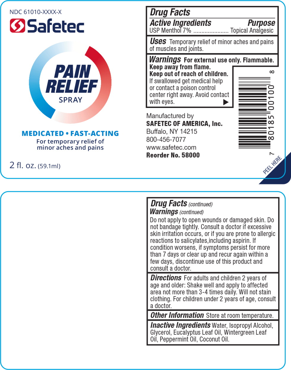 Pill image for 61010-8201. Pain Relief Spray