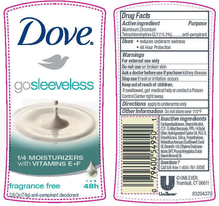 Pill image for Dove Go Sleeveless Fragrance Free Antiperspirant Deodorant